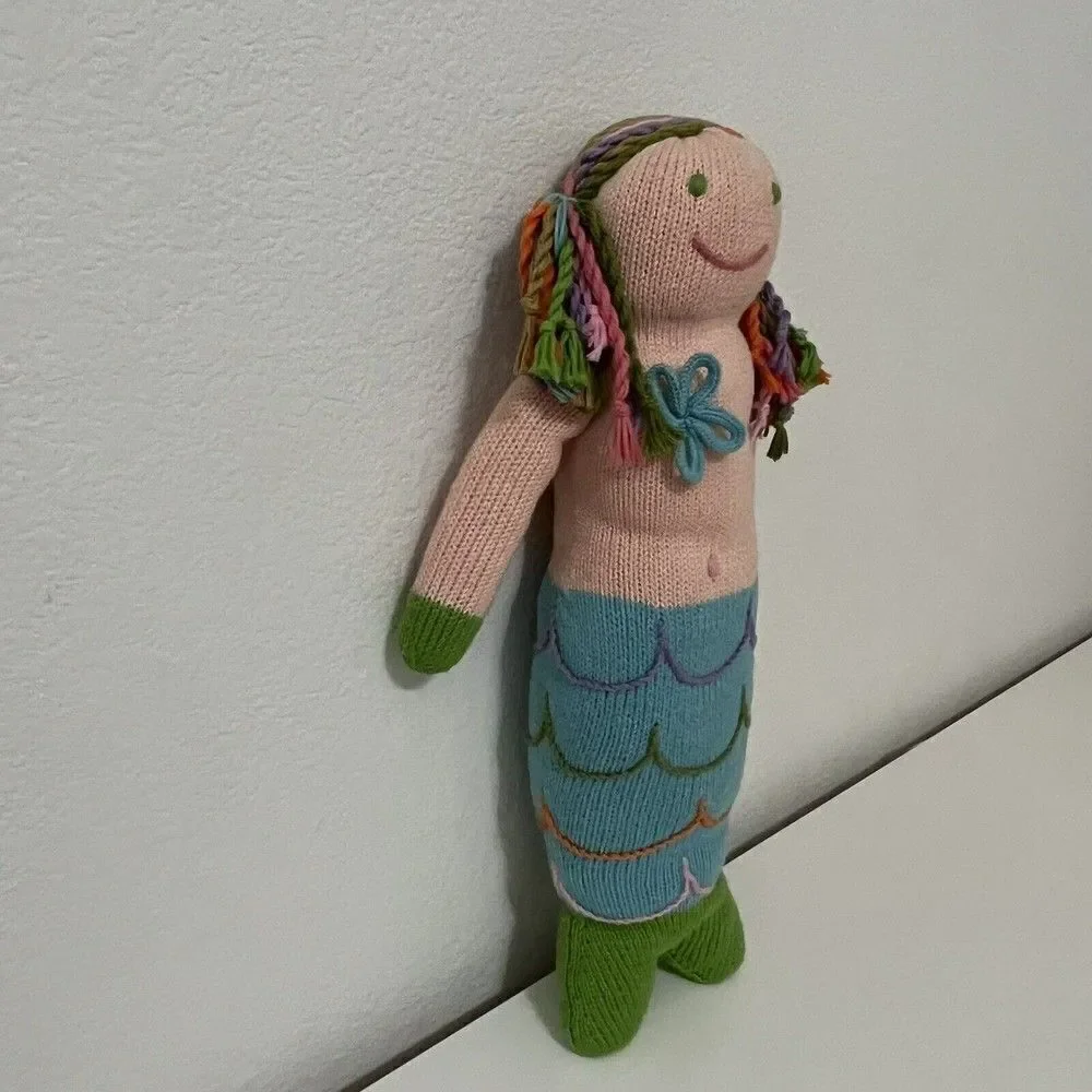 Blabla Kids Regular Mermaid Doll Hand Knitted Plush Blue Tail 18